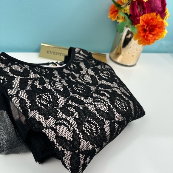 Lace tulle black pink dress size 10 by Pastourelle new no tags - Picture 3 of 12